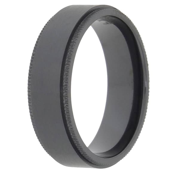 Mens Lynx Black Zirconium Polished Finish Ring