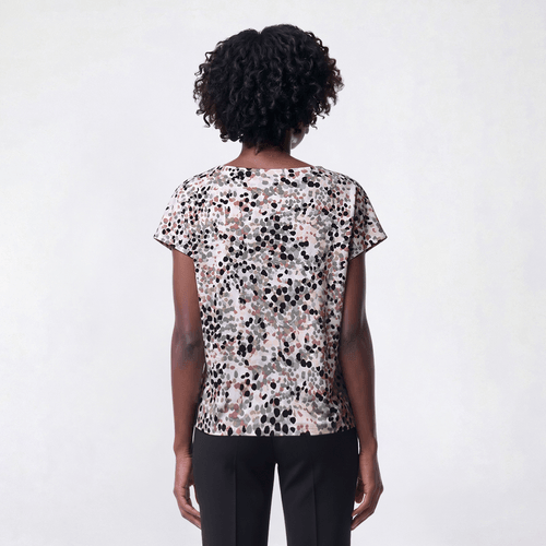 Womens Emily Daniels Short Sleeve Dot Button Shoulder Blouse