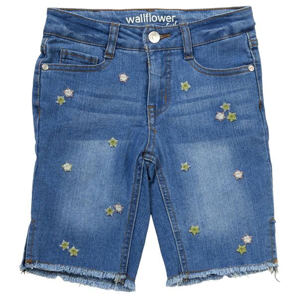 Girls &#40;7-16&#41; Wallflower&#40;R&#41; Girl Embroidered Flower Bermuda Shorts - image 