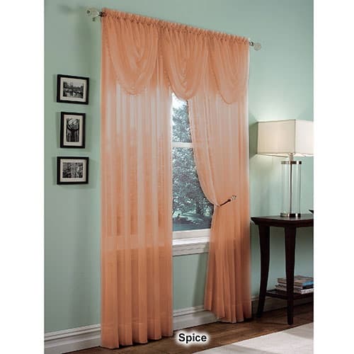 Roma II Voile Sheer Rod Pocket Curtain Panel