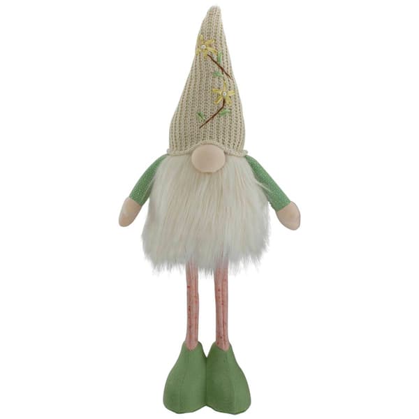 Northlight Seasonal LED Gnome Figurine w/ Knitted Floral Hat - image 