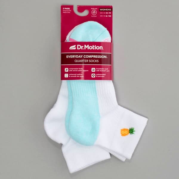 Womens Dr. Motion 2pk. Pineapple Quarter Compression Socks - image 