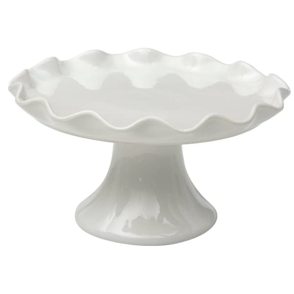 Home Essentials 10in. Ruffle  Edge Cake Stand - image 