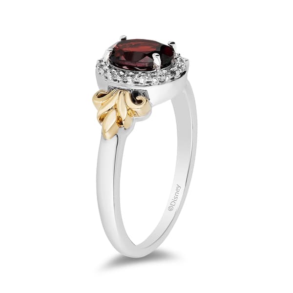 Enchanted by Disney 1/10ct Diamond Garnet Plated Silver Anna Ring