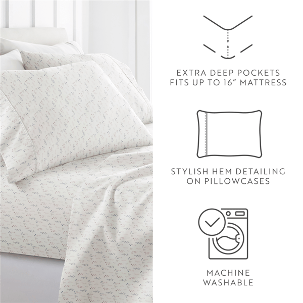 Soft Essentials 4pc. Ultra Soft Delicate Painted Meadow Sheet Set