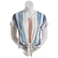 Womens Tru  Self Faux Button Front Stripe Tie Front Shirt - image 1