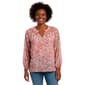 Petite Zac & Rachel Bracelet Sleeve Floral Split Neck Blouse - image 1
