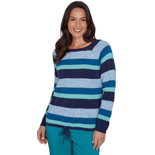 Womens Hearts of Palm Autumn Breeze Long Sleeve Tie Hem Sweater