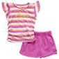 Girls &#40;4-6x&#41; Aeropostale 2pc. Striped Embroidered Top & Skort Set - image 1