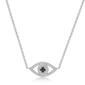 Gemminded Sterling Silver 3mm Onyx & White Sapphire Eye Pendant - image 1