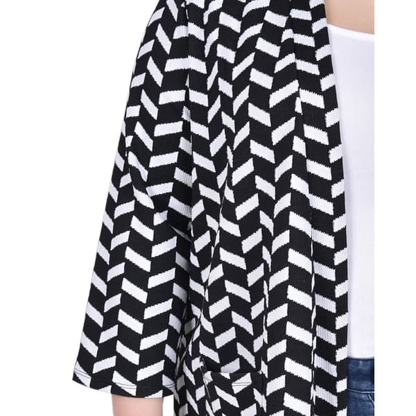 Plus Size NY Collection Long Sleeve Chevron Cardigan w/Pockets