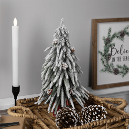 Northlight 14in. Mini Flocked Downswept Pine Christmas Tree
