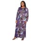 Plus Size 24/7 Comfort Apparel Purple Paisley Fitted Maxi Dress - image 3