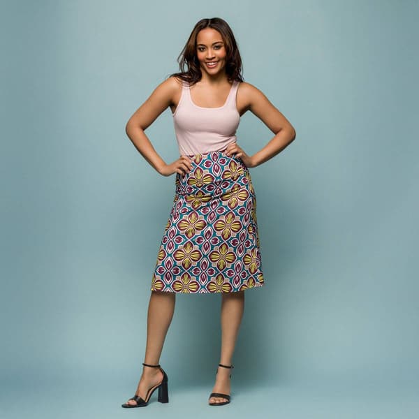 Womens 24/7 Comfort Apparel Bright Floral Comfortable Skirt