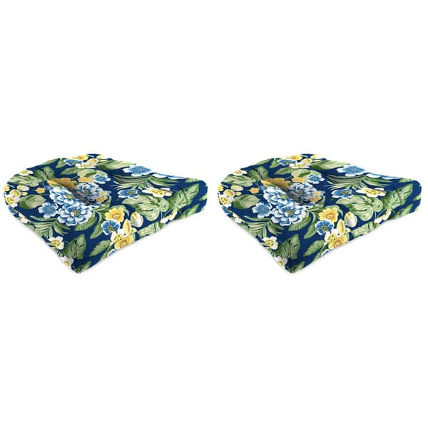 Jordan Manufacturing 2pk. Binessa Floral Wicker Seat Cushion Set
