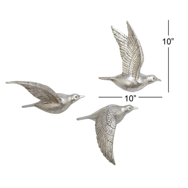 9th & Pike&#174; Metallic Flying Bird Sculptures Wall Decor - Set Of 3