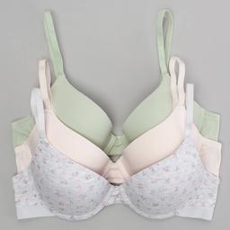 Womens Laura Ashley 3pk. Ribbed Molded Bras LS9497-3PKN