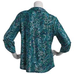Womens Emily Daniels 3/4 Sleeve Foil Paisley Blouse