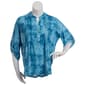 Plus Size Notations 3/4 Tab Sleeve Tie Dye Jacquard Henley Blouse - image 1