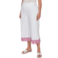 Plus Size Ruby Rd. Hothouse Florals Embroidery Hem Wide Capris - image 3
