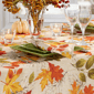 Threadmade Autumn Leaves Fall Printed Tablecloth - image 3