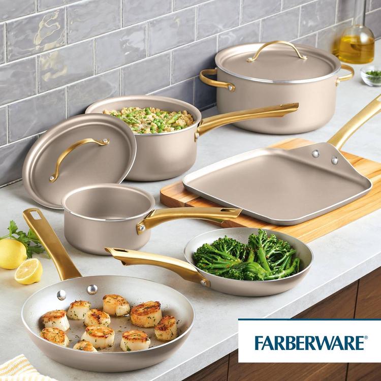 Farberware® Radiant 12pc. Cookware Set - Champagne
