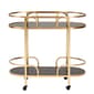 Baxton Studio Leighton Glam & Luxe Gold Metal 2-Tier Wine Cart - image 3
