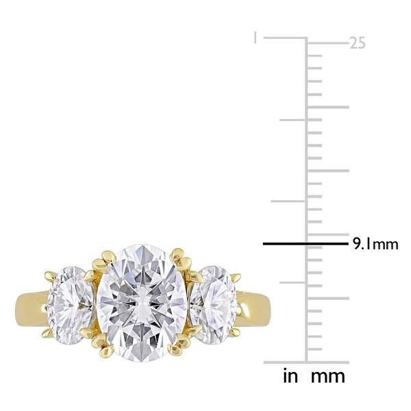 Diamond Classics™ 10kt. 3-Stone Yellow Gold Moissanite Ring