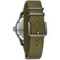 Mens Bulova Automatic Green Leather NATO Strap Watch -98A255 - image 3