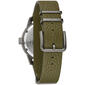Mens Bulova Automatic Green Leather NATO Strap Watch -98A255 - image 3
