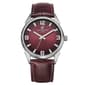 Mens Caribbean Joe Silver-Tone Burgundy Dial Watch - CJ7158SL - image 1