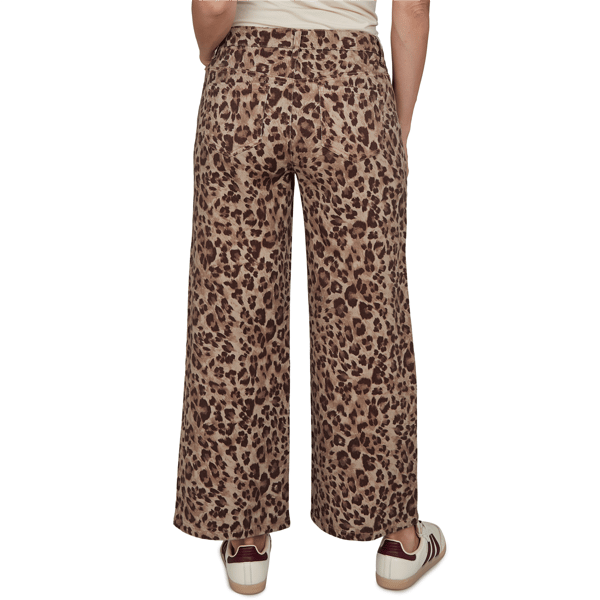 Petite Ruby Rd. Game of Luxe Leopard Wide Leg Jeans