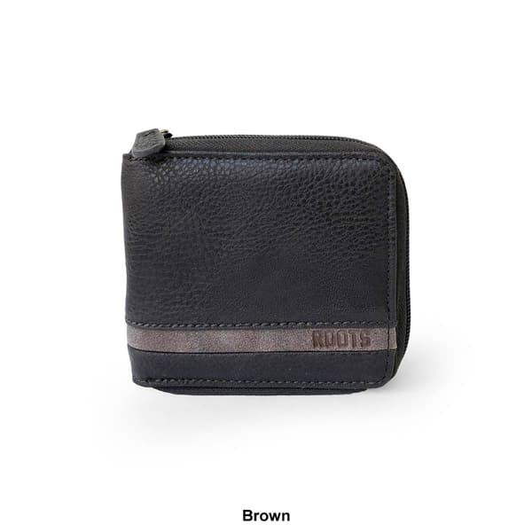Mens Roots Roughing it Zipper Around Wallet