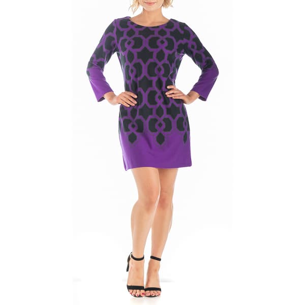 Womens 24/7 Comfort Apparel Long Sleeve A-Line Dress - image 