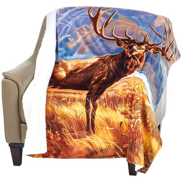Mountain Ridge Elk Photo Real Throw