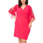 Plus Size MSK 3/4 Angel Sleeve Solid Side Ruched Sheath Dress - image 4