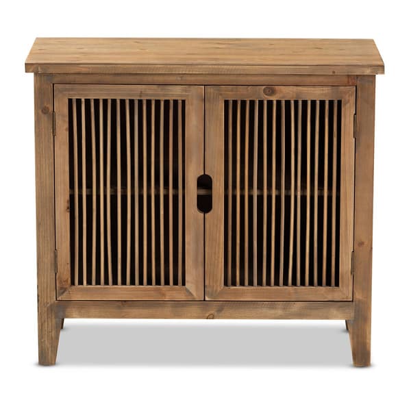 Baxton Studio Clement 2-Door Wood Spindle Accent Storage Cabinet