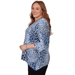 Plus Size Alfred Dunner Classics 3/4 Sleeve Leopard Blouse