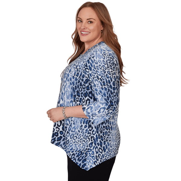 Plus Size Alfred Dunner Classics 3/4 Sleeve Leopard Blouse