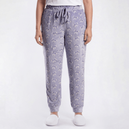 Plus Size Goodnight Kiss Bows Printed Silky Velour Pajama Pants