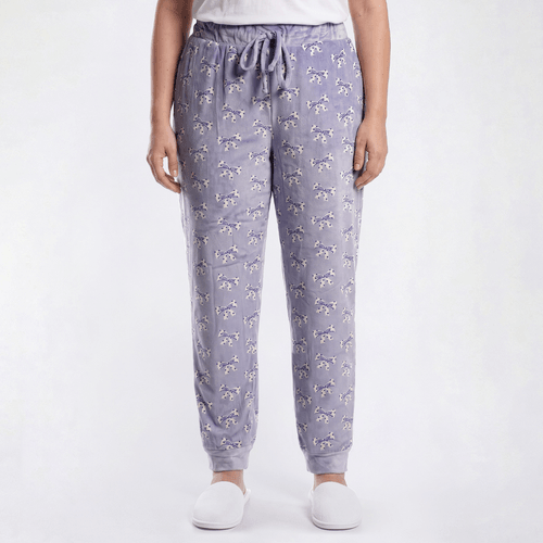 Plus Size Goodnight Kiss Bows Printed Silky Velour Pajama Pants