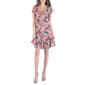 Womens 24/7 Comfort Apparel Pink Floral Cap Sleeve A-Line Dress - image 1