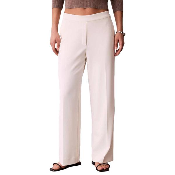 Womens Calvin Klein Pull On Stretch Crepe Straight Leg Pants