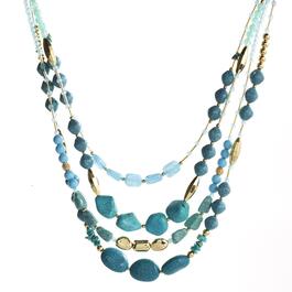 Ashley Cooper&#40;tm&#41; Turquoise Nugget Beads Layered Necklace