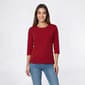 Womens Hasting & Smith 3/4 Sleeve Solid Round Neck Tee - image 5
