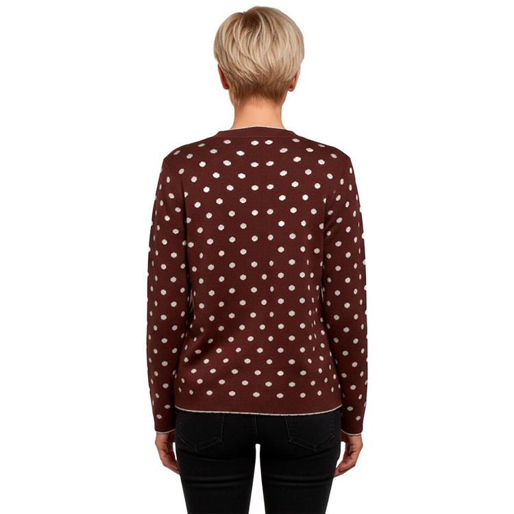 Womens Adrianna Papell Long Sleeve Dot Button Front Cardigan