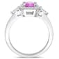 Gemstones Classics™ 14kt. White Gold Sapphire Halo 3-Stone Ring - image 3
