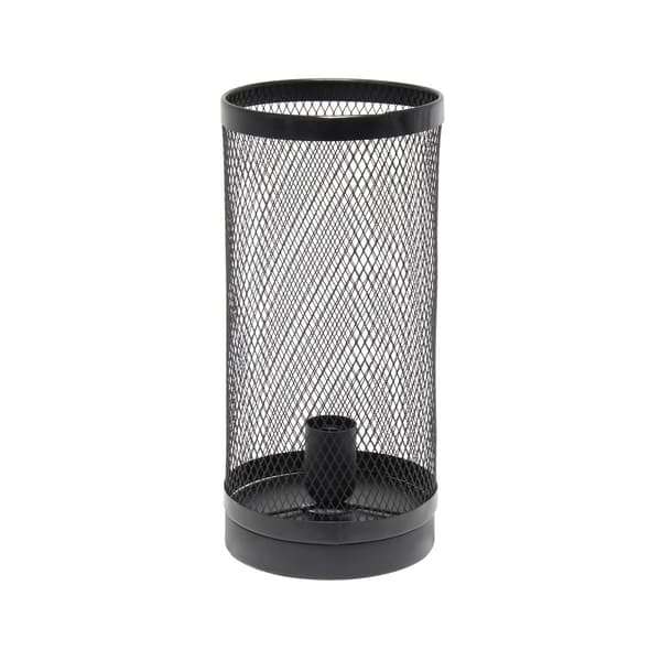 Simple Designs Cylindrical Steel Table Lamp w/Mesh Shade