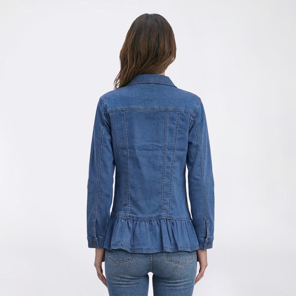 Womens Erika Joey Solid Peplum Hem Jacket