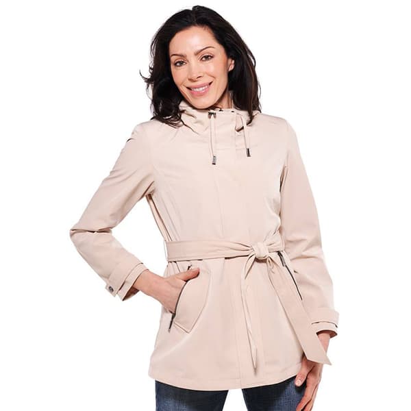 Womens Nautica Belted Rain Jacket w/ Hood - image 